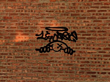 some real crisp kilroy graffiti in an alley near my apartment